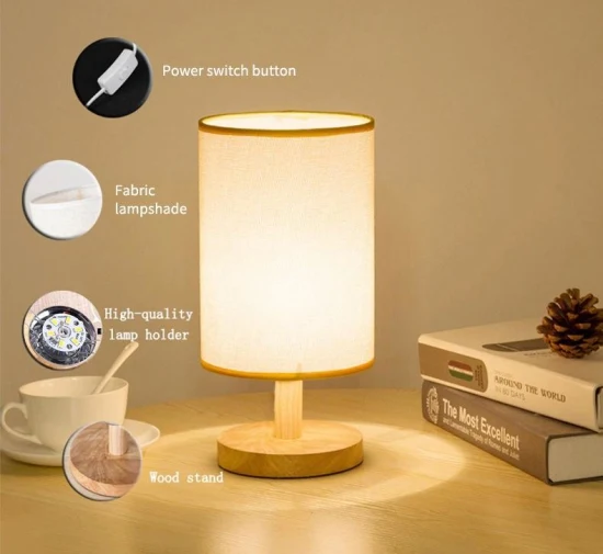 Stil LED Holz Nachttisch Minimal Luxus Home Decor Schaltersteuerung Leseleuchte
